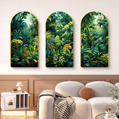泰式 饰走廊过道餐厅壁画 东南亚热带雨林挂画绿植客厅沙发背景墙装