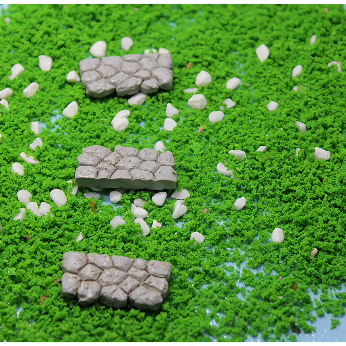 场景草地地形氛围感石头绿色草粉