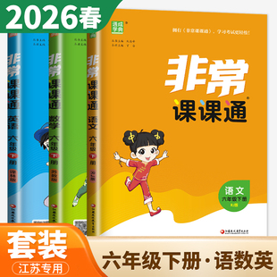 江苏专用2026春非常课课通六年级下册语文数学英语人教苏教译林版 6年级下册同步教材课时单元阶段讲解 知识课前预习课后复习dx