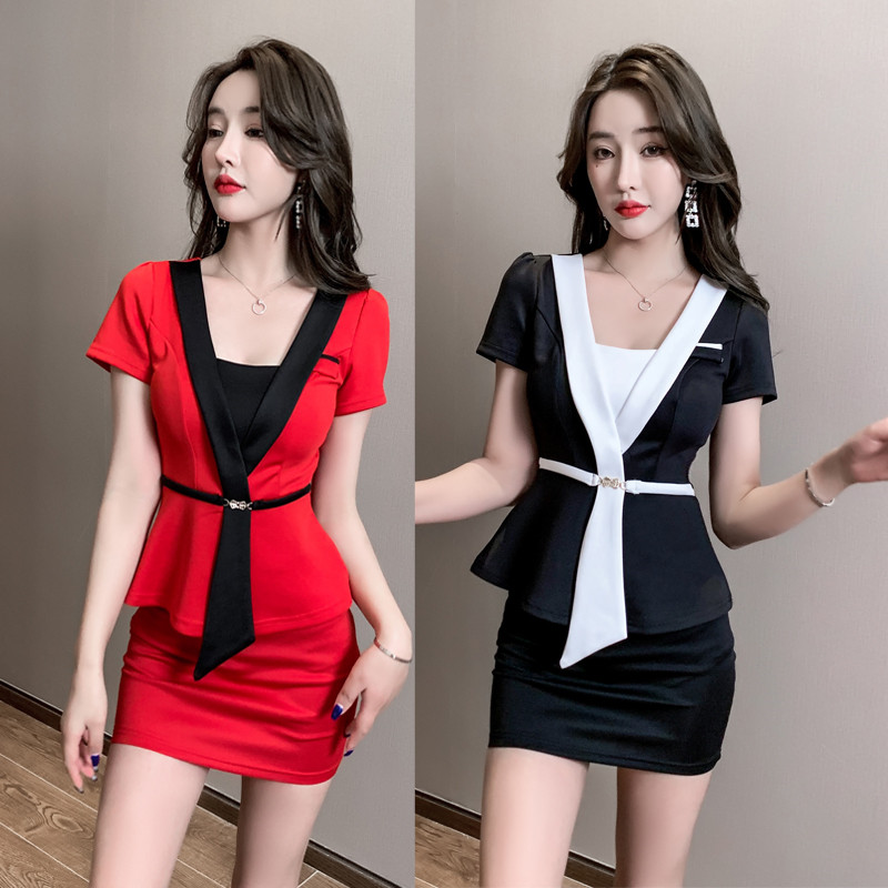 足疗工作服春夏新款美容师套装女显瘦酒店制服沐足桑拿足浴技师服