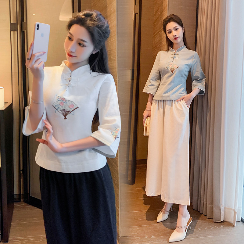 足浴技师工作服女足疗店美容养生馆沐足套装工装高端中式采耳制服