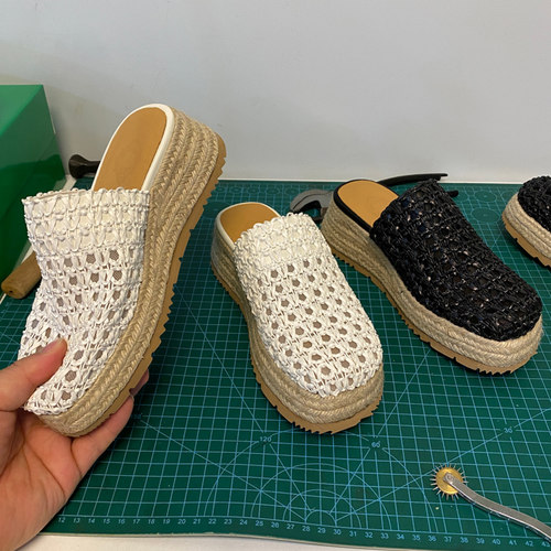 复古外穿厚底包头半拖鞋女