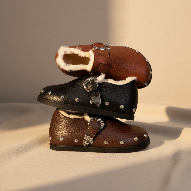 羊皮版！冬季新款加绒勃肯鞋女