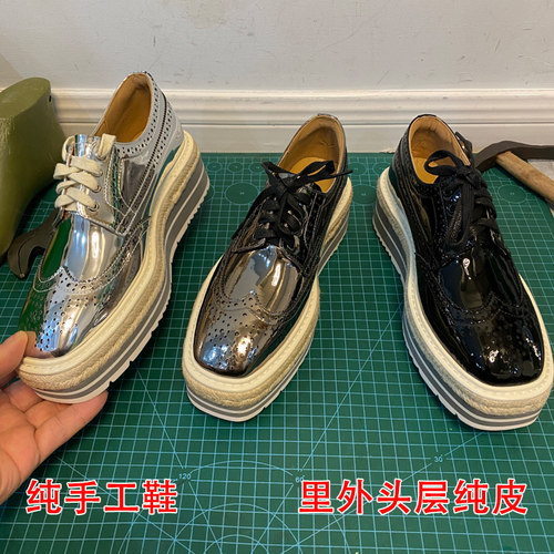 深口单鞋女草编坡跟厚底松糕鞋