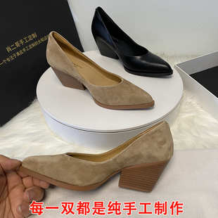 温柔风优雅气质显瘦百搭不累脚外穿单鞋女休闲简约高跟鞋