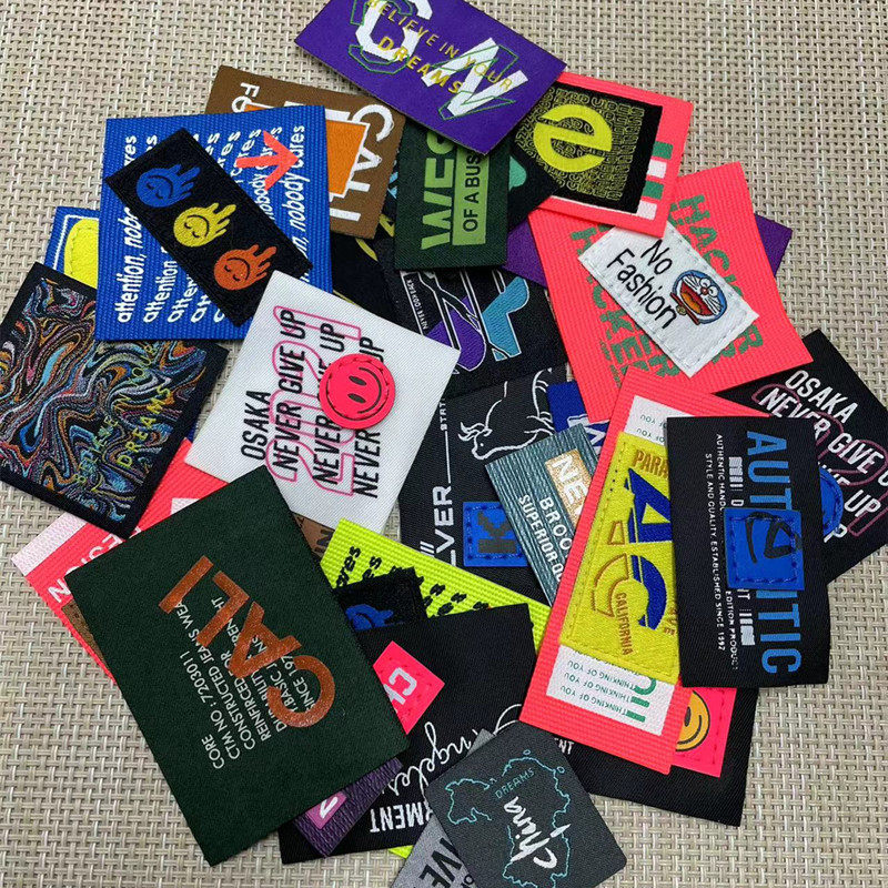 随机50个服装DIY织标布贴补丁装饰衣服包包织唛标需缝纫