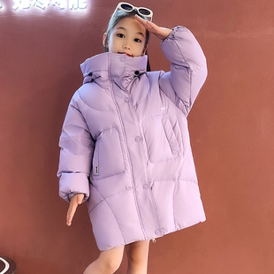 儿童羽绒服白鸭绒女款运动大衣韩版冬季保暖中大童亲子童装纯色