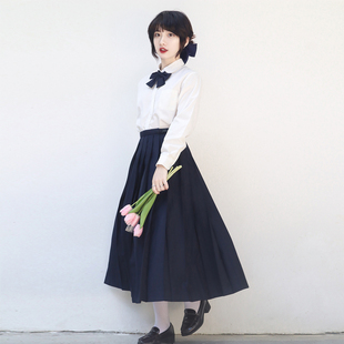 樱花家族jk丸襟白衬衫 日系学院风班服长袖 女大小码 女 可爱基础款
