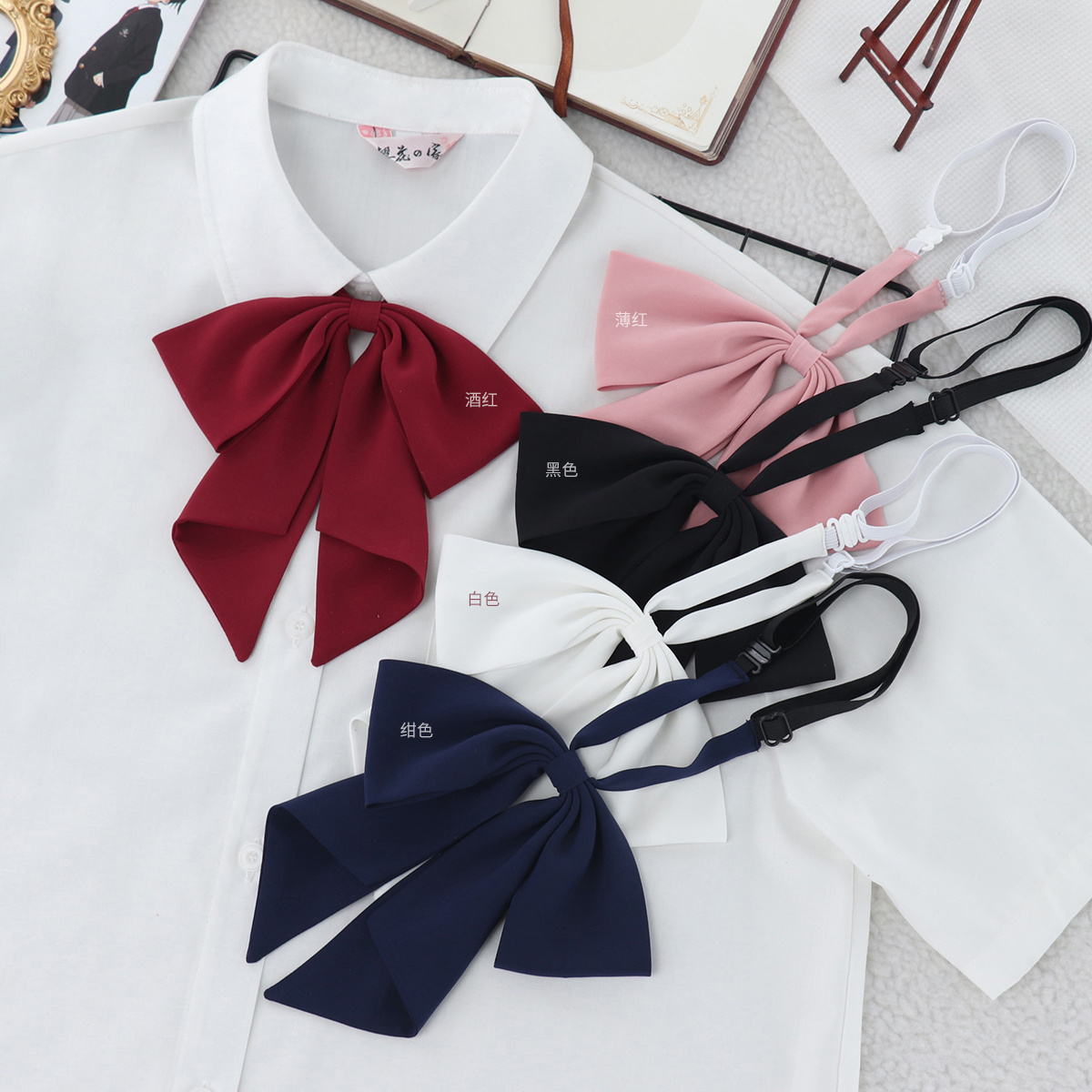 樱花家族jk制服领结【圣集女高】同款薄雪纺垂坠感领结甜美蝴蝶结