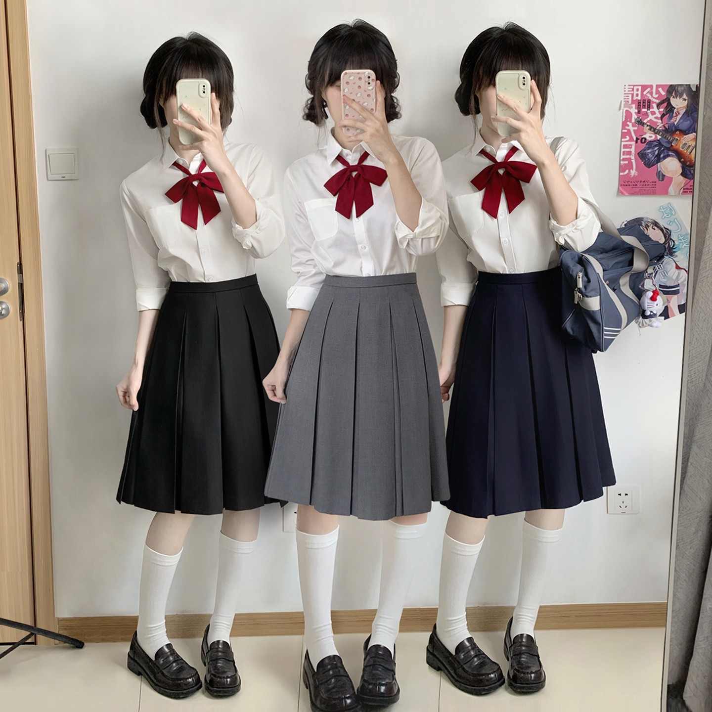 十箱褶校供感JK制服半身裙