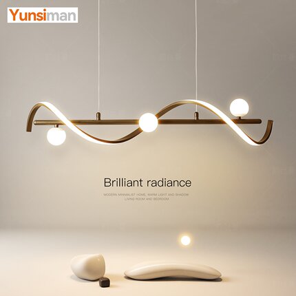 设计师艺术吊灯创意led餐厅灯高级感餐桌吧台灯极简饭厅岛台灯具