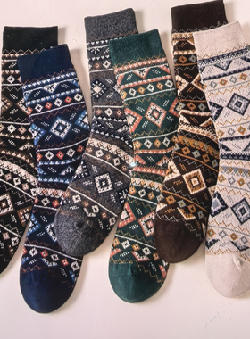 男款 设计师原创复古民族风潮袜21187