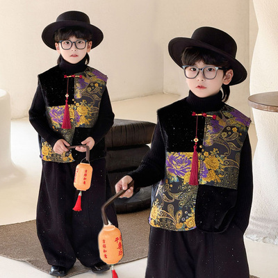 儿童汉服男童中国风新款冬装