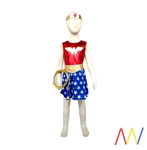 3-9Years SuperHero Girls Dress Halloween Costume WonderWoman