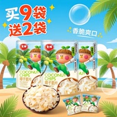 海南特产 文林椰子片60克X3袋烤香椰片海盐味烘烤椰肉干椰子脆块