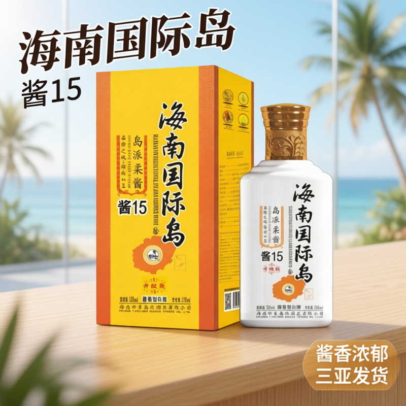海南特产国际岛白酒礼盒230ml*6瓶 整箱岛派柔香酱香型海南白酒