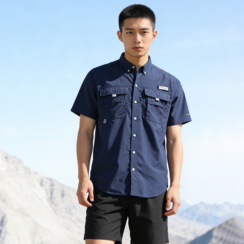 Spring/Summer New Collection: Columbia Outdoor Men's PFG Breathable UV-resistant Quick-Drying Short-sleeved Shirt FJ7047 thumbnail 4