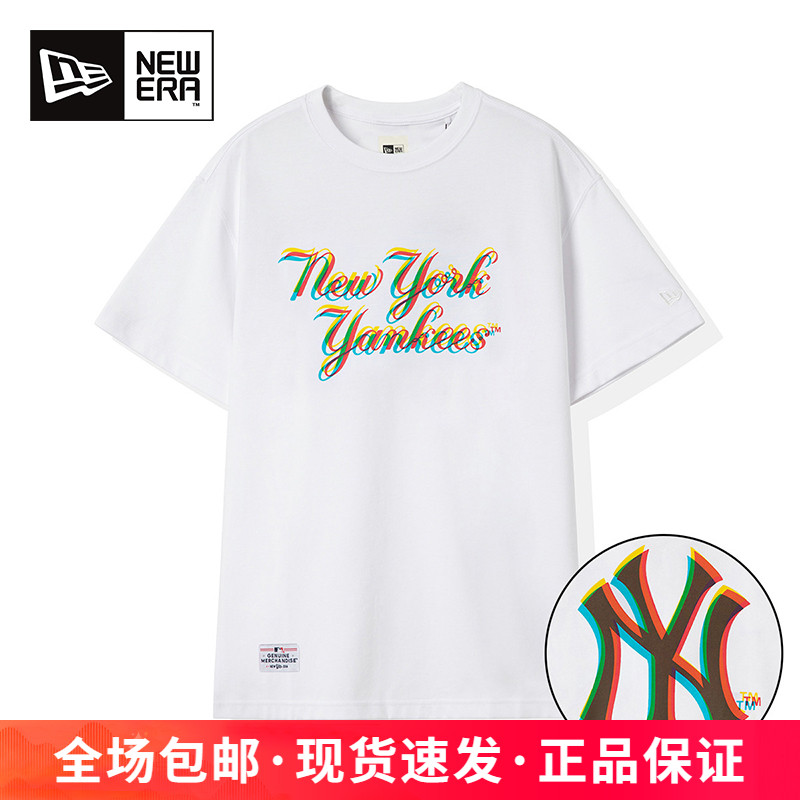 NewEra印花透气休闲情侣短袖T恤