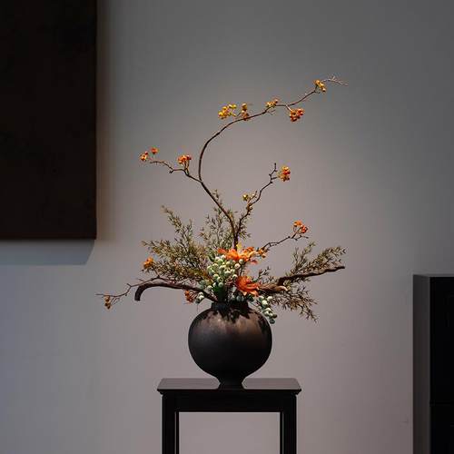 新中式陶瓷花瓶摆件高级禅意侘寂