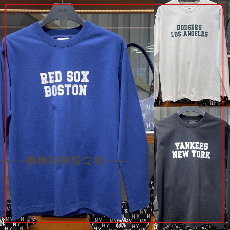 韩国代购MLB 情侣字母运动休闲打底上衣套头衫长袖T恤3ATSV0141