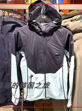 代购ARC'TERYX始祖鸟Delta Hybrid Hoody 女士拉链连帽拼色抓绒衣