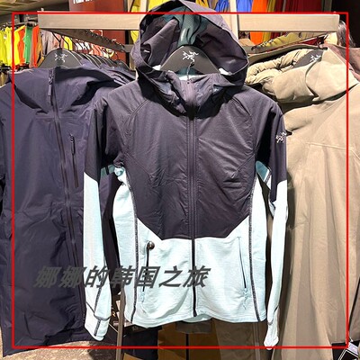 女士拉链连帽拼色抓绒衣始祖鸟