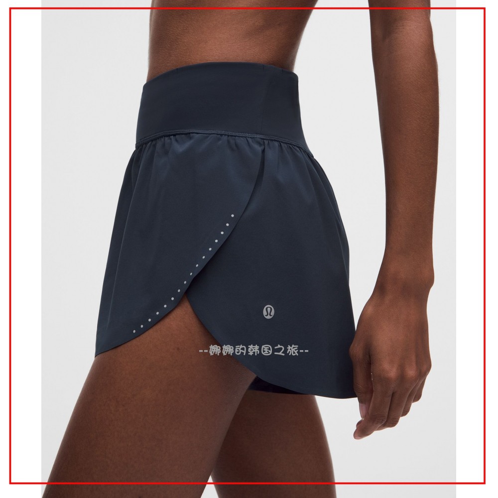 韩国代购lululemon露露乐蒙Fast and Free运动跑步短裤3inLW7DW4S