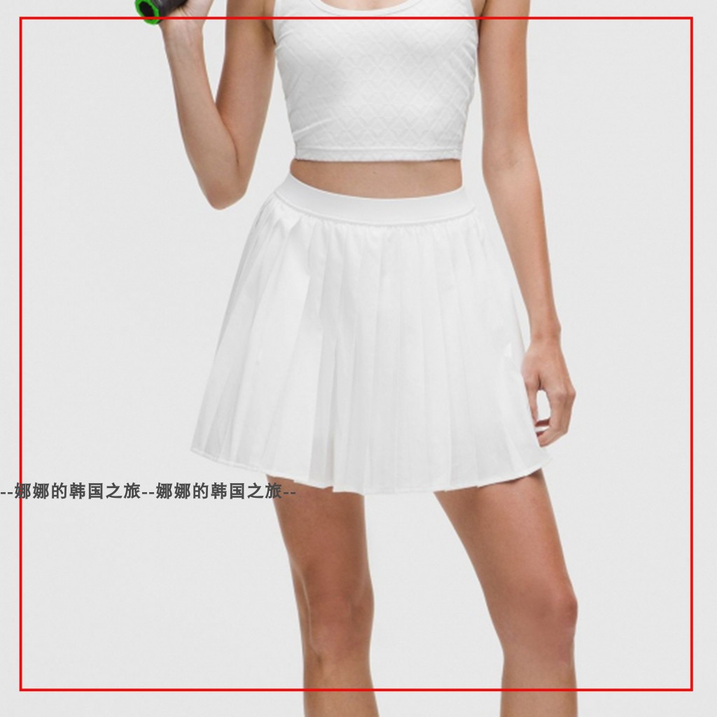 韩国代购lululemon High-Rise 女士长款风琴褶高腰网球裙LW8ARNT