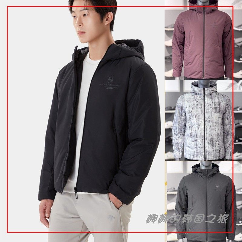 韩国品牌代购户外防风运动休闲外套男款连帽保暖棉服SP321DPD91