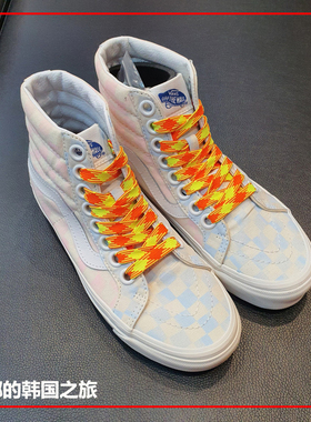 韩国代购VANS SK8-HI 38DX男女粉蓝色棋盘格高帮板鞋VN0A5KRIB37
