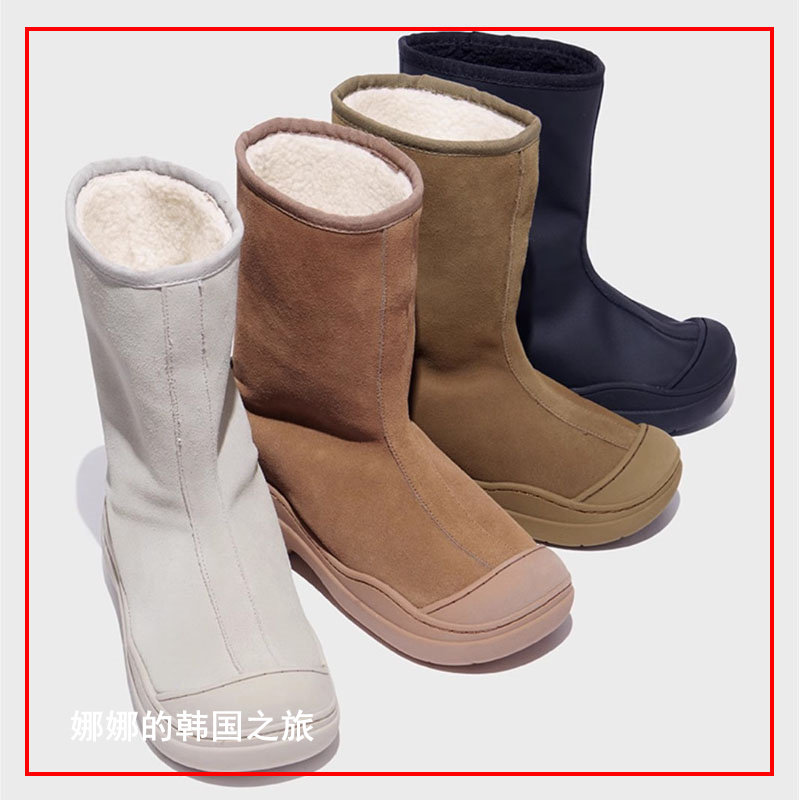 韩国直邮 rockfish 加绒棉鞋短靴厚底增高丑萌可爱雪地靴