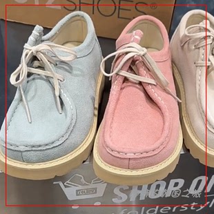 韩国代购otz 小花丑萌方头鞋新款马卡龙色摩卡鞋低帮男女透气单鞋