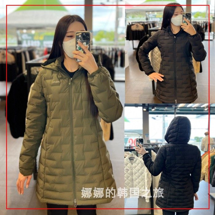 NEPA 韩国代购直邮 22冬女款户外收腰中长连帽鹅绒羽绒服7I82045