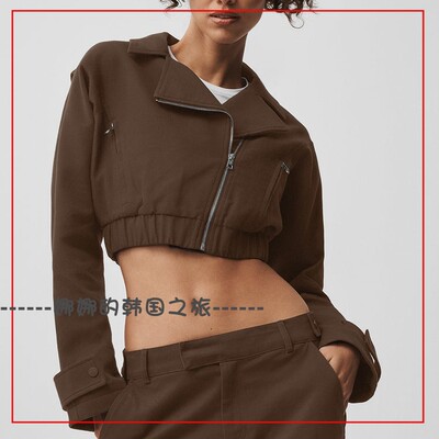 韩国代购Alo Cropped Cosmopolitan Jacket 短款不对称夹克外套
