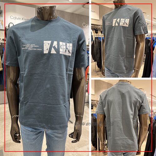 CK JEANS 韩国代购直邮 22秋男士圆领LOGO印花休闲短袖T恤J322136