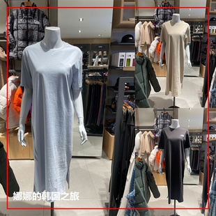 TheNorthFace北面22春夏女纯棉开叉T恤裙连衣裙NT7ZN32 韩国代购