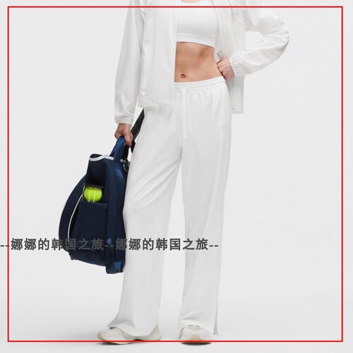 韩国代购lululemon Court Rival 女士阔腿休闲运动裤白色LW5IY0A