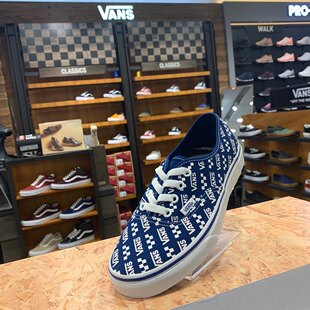 Logo 韩国代购 VANS范斯男女鞋 Authentic Repeat蓝色运动潮流板鞋