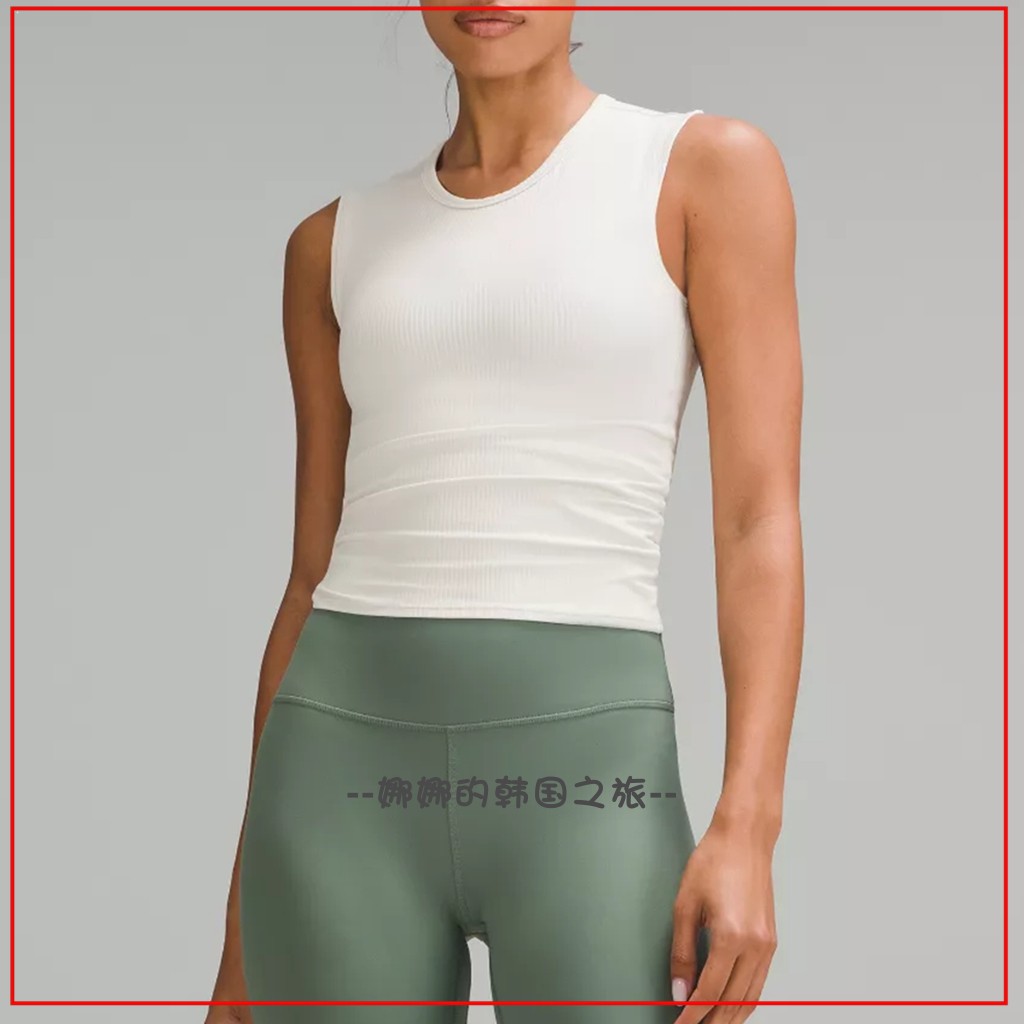 韩国代购lululemon All It Takes 女士后镂空罗纹运动背心LW1FG5S