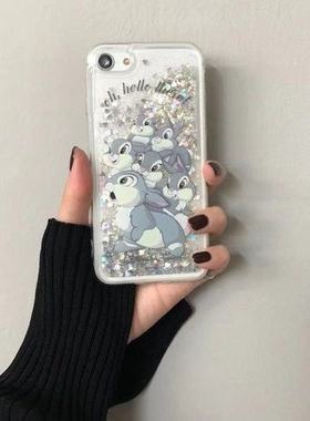 韩国正品代购High cheeks流沙苹果iPhoneX/XS系列卡通兔子手机壳