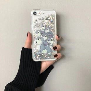 韩国代购High cheeks流沙苹果iPhoneX/XS系列卡通兔子手机壳