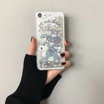 韩国正品代购High cheeks流沙苹果iPhoneX/XS系列卡通兔子手机壳