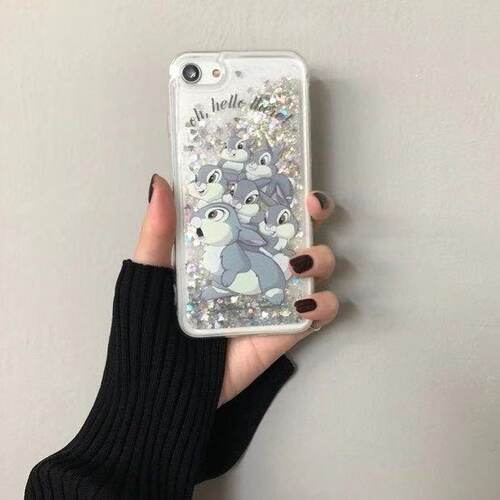 韩国正品代购High cheeks流沙苹果iPhoneX/XS系列卡通兔子手机壳