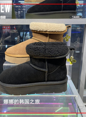 韩国直邮 otz 丑萌鞋  时尚棉鞋 短靴增高厚底小花保暖雪地靴
