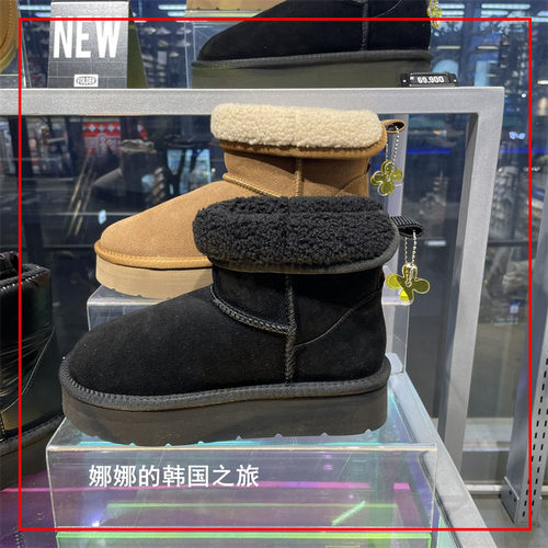 韩国直邮 otz 丑萌鞋  时尚棉鞋 短靴增高厚底小花保暖雪地靴