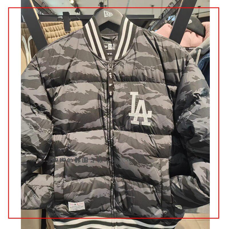 韩国代购MLB 冬季羽绒服男女保暖时尚运动休闲迷彩外套14397959