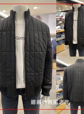 CK JEANS 韩国代购23春男士简约刺绣绗缝立领保暖夹棉外套J323026