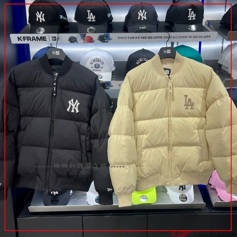 韩国代购MLB 圆领梭织面包羽绒服情侣保暖休闲棒球外套潮13781123