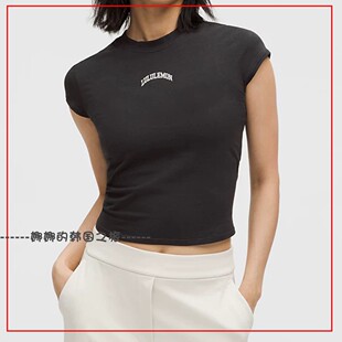 韩国代购lululemon露露乐蒙短款T恤学院风短袖Swift阔腿裤LW3IX2S
