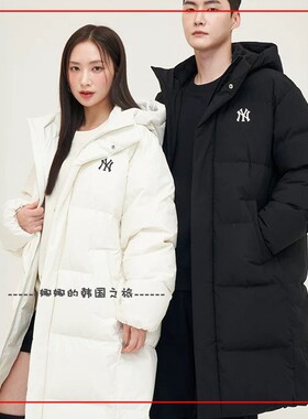 韩国代购MLB 男女情侣加厚时尚经典长款羽绒服休闲外套3ADJB1846